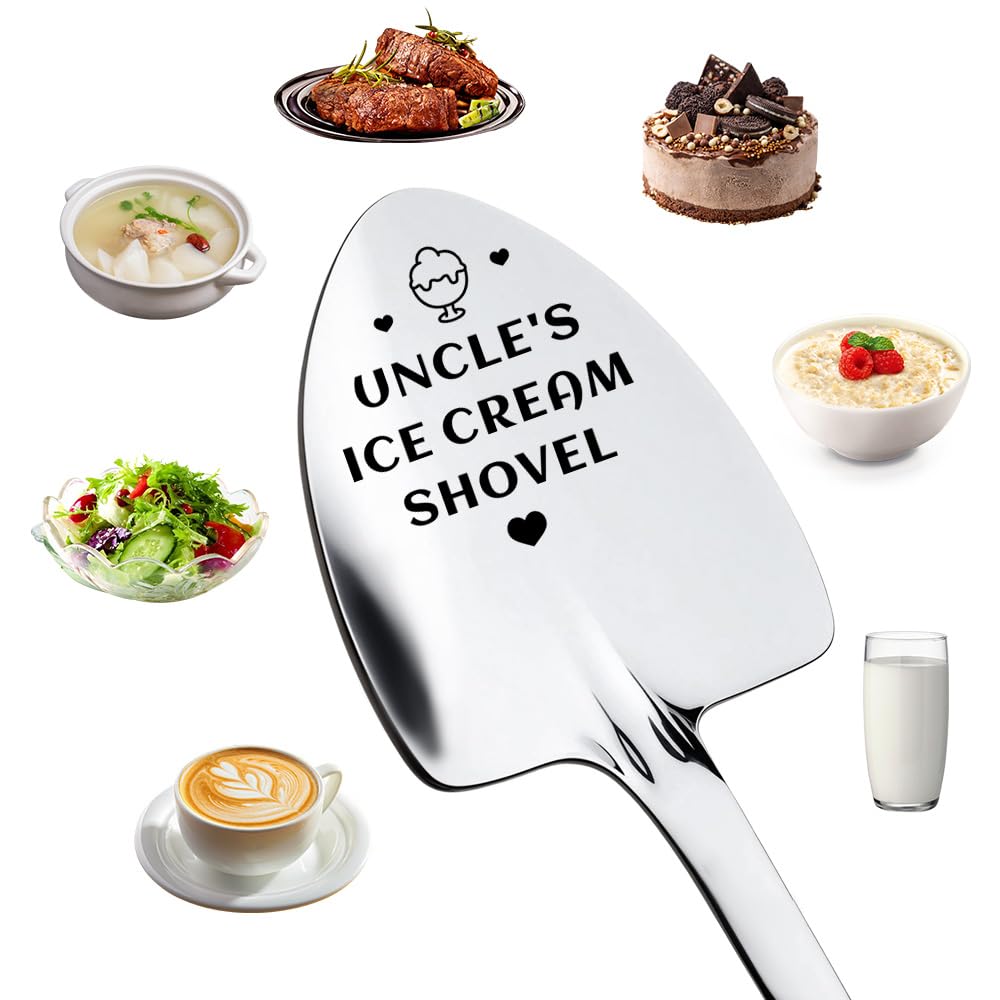 Funny Uncle Gift Spoon for Men Uncle Birthday Gifts from Nephew Niece Uncles Ice Cream Shovel Gift for Uncles Christmas Fathers Day Presents