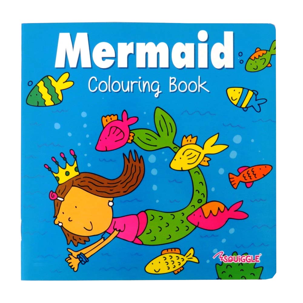 Squiggle Mermaid Colouring Book With Coloured Border Pages