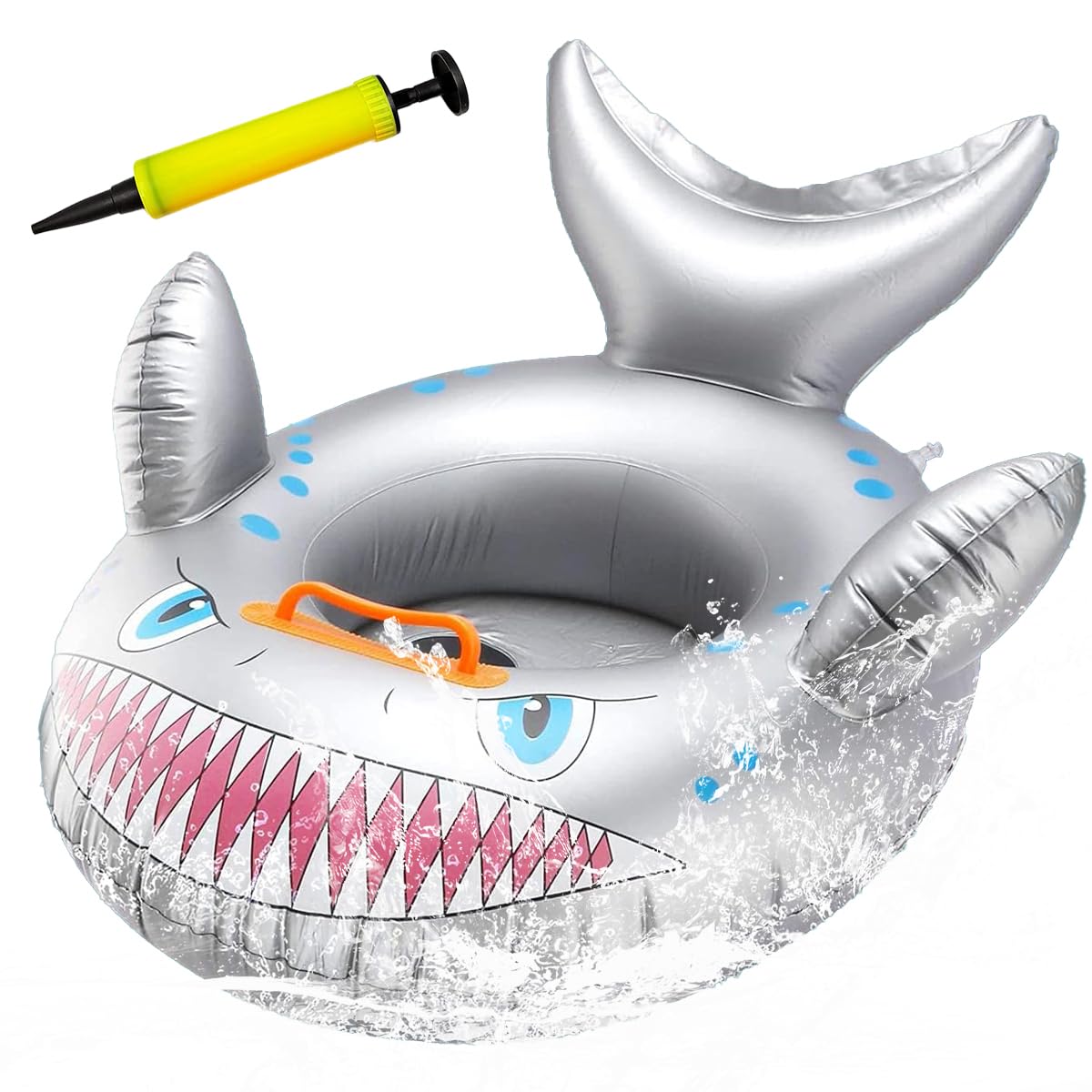 LGWJHCY Tiburón Gris Anillo de Natación, Anillos Natación Inflables Plegables, Flotador Piscina para Niños, Juguetes de Piscina para Niños Piscinas de Verano y Playa