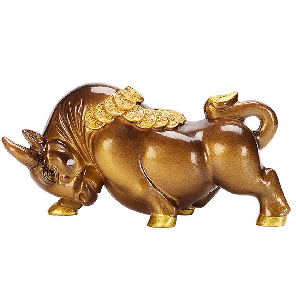 Hormsdar Color Changing Tea Pet Bull Funny Resign Statue Kung Fu Tea Tray Decor Tea Lover's Gift Home Office Desk Feng Shui Ornament