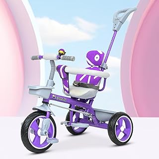 TONDU Tricycle for Baby/Kids with Safetyc Arm & Seat Belt with Parental Control Tricycle (Purple)-picture-18
