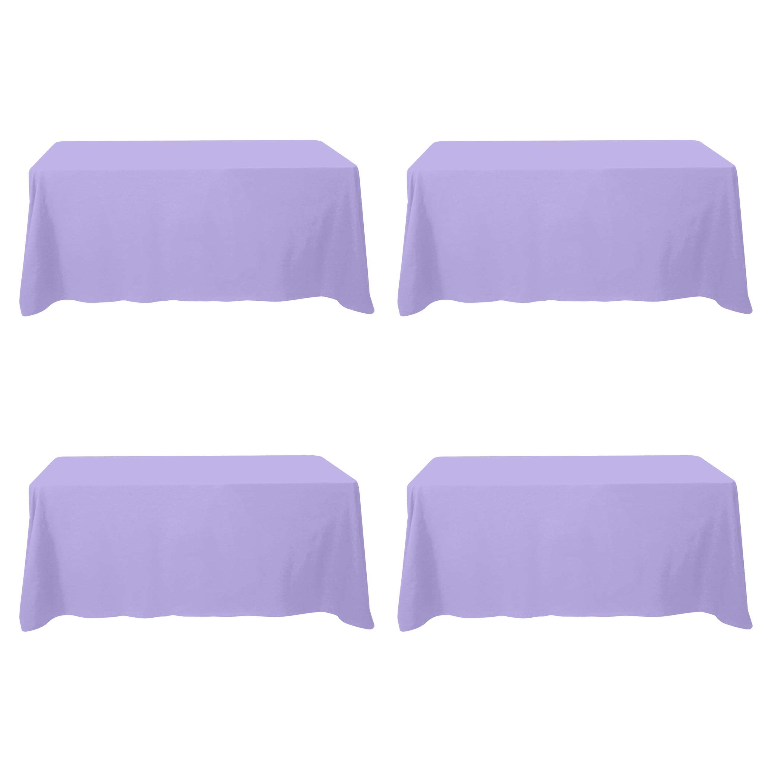 BRILLMAX 4 Pack Lavender Tablecloths 90x132 Inch for 6ft Rectangle Tables