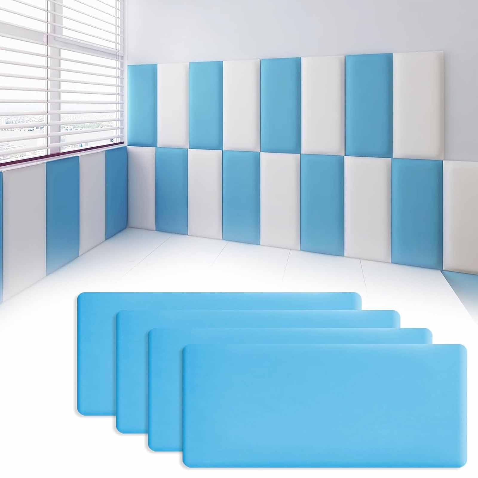 Kid's Anti Collision Wall Padding, 40x20cm Self Adhesive Headboard Panels, 3D Wall Cushion Protection, Tatami Wall Stickers for Bedrooms, Children's Room Dance Club, Nursery,005,6 PCs