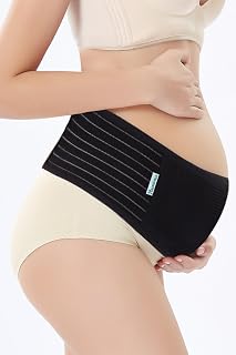 Plaisiureux 【助産師さん監修×たまごクラブに掲載】 妊婦帯 腹帯 骨盤ベルト マタニティ ベルト 産後 産前 マジックテープ 妊婦 戌の日 手術 サラシ プレジュール (ブラック, L)