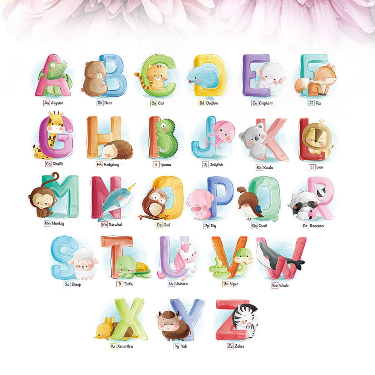 Toddmomy 3 Piezas Infantil de Letras y Animales Pared Adhesivos Decorativos Habitaciones de Aplicación y Material