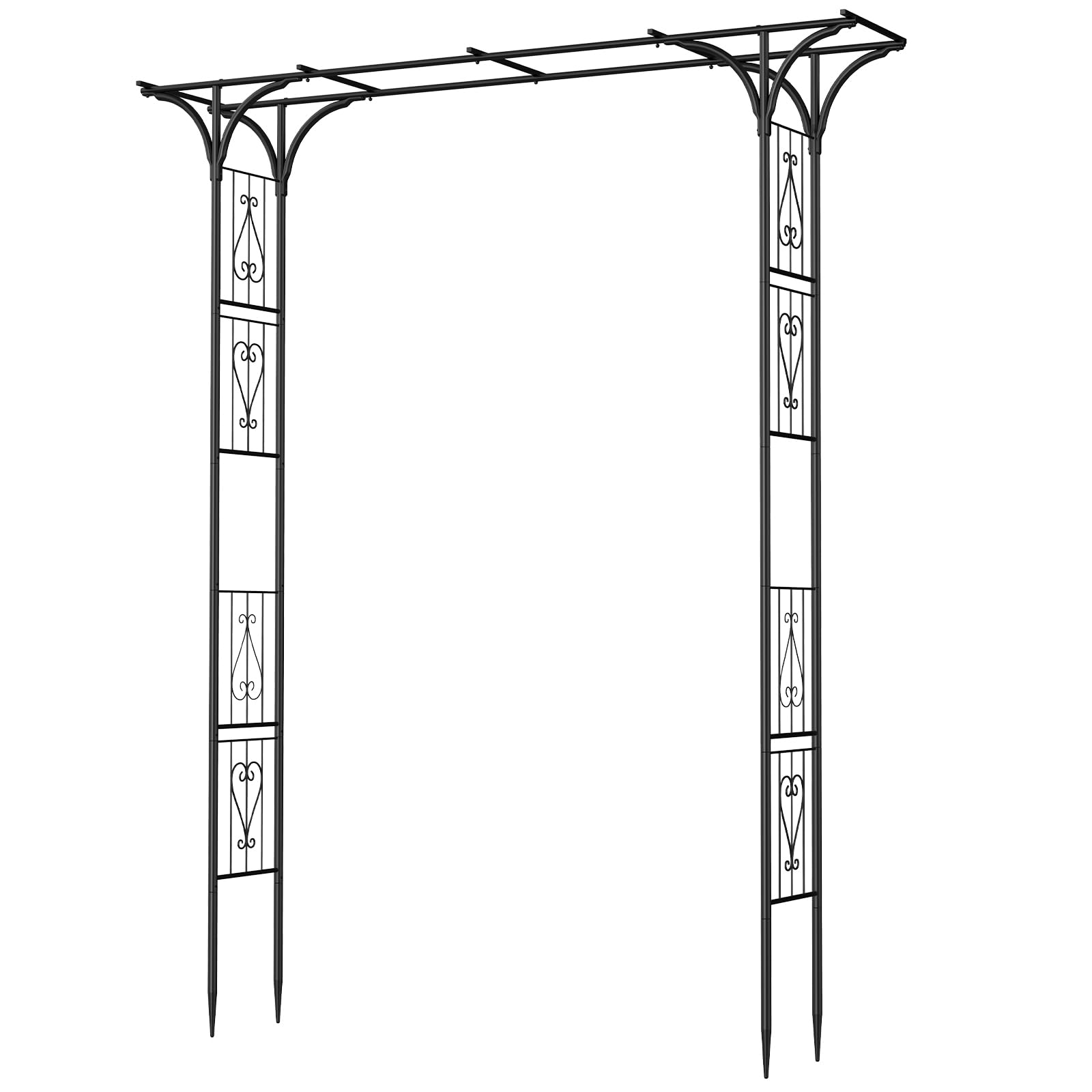 8FT Garden Arch Arbor, Steel Frame Stand Trellis for Climbing Plants