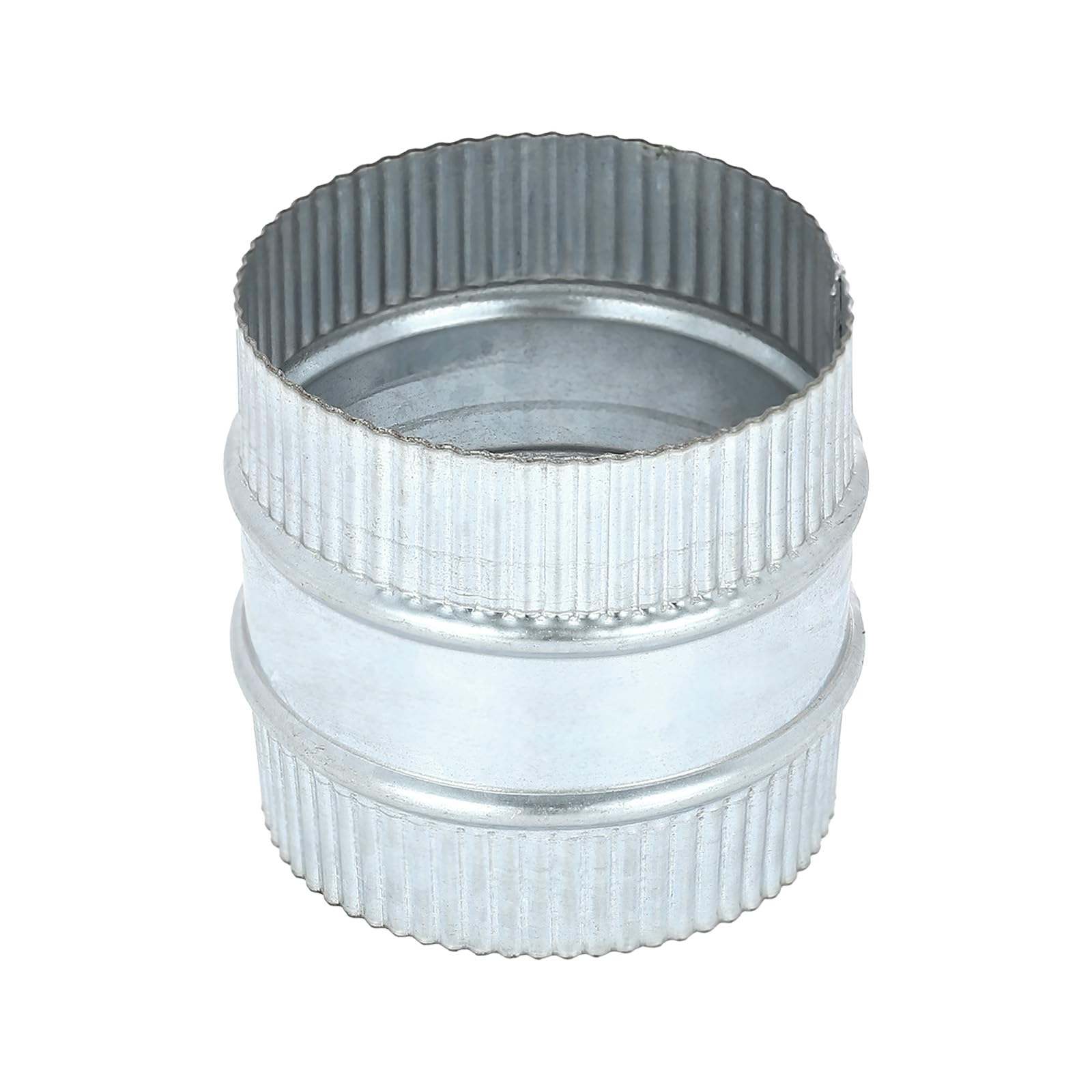 PATIKIL 4 Inch Duct Connector Coupling, Galvanized Steel Straight Dryer Vent Coupler Flexible Ducting Collar Connector Round Crimped Ventilation Duct Extension for HVAC System Pipe