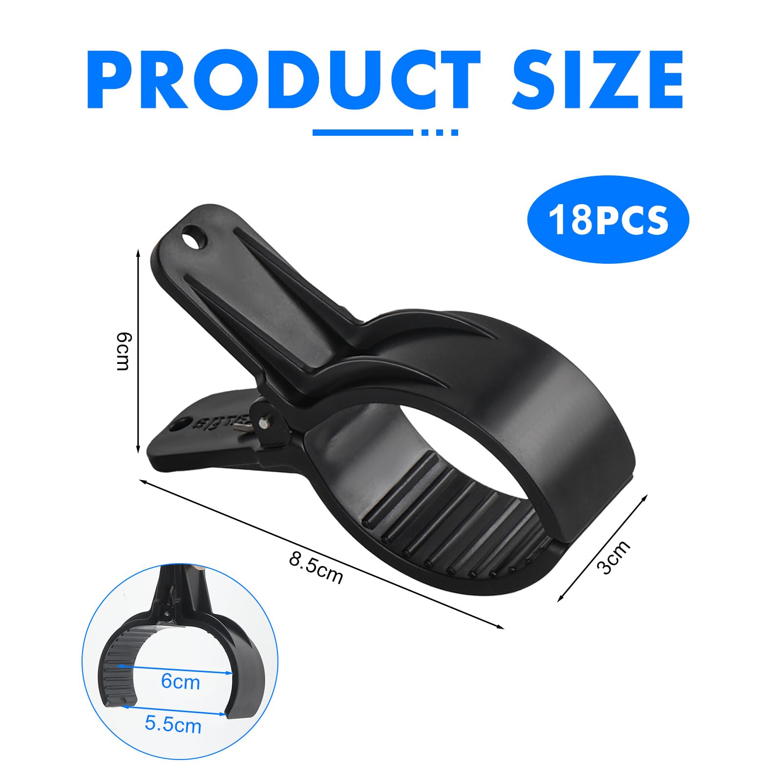 18 abrazaderas de sujeción para cubiertas de piscina, abrazaderas de gran envergadura y resorte con fuerte fuerza de tensión, accesorios Siloplane