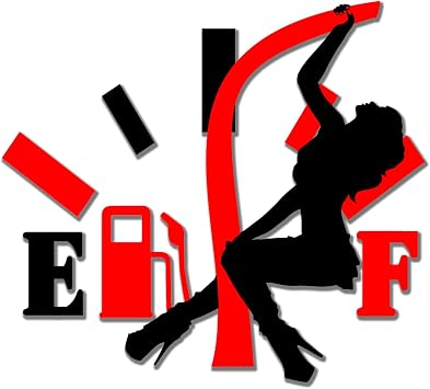Hot Girl Funny car Stickers, High Gas Consumption Decal, Fuel Gage Empty Vinyl Reflective dent fix Sticker and Decal, Beauty Stickers for Jeep Men Van Trucks Motorcycle Laptop Skateboard Luggage Water