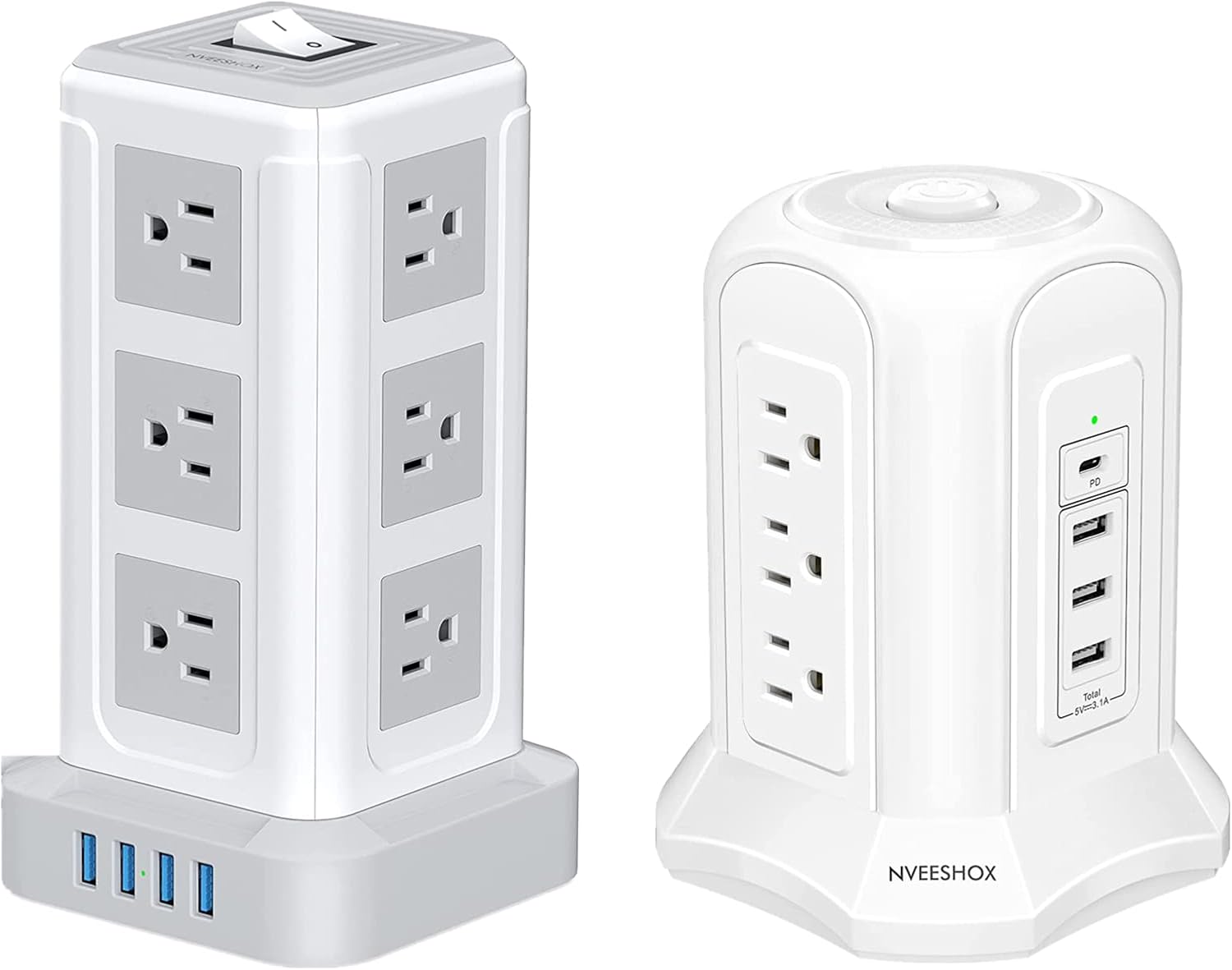 USB C Power Strip Tower Surge Protector Electric Charging