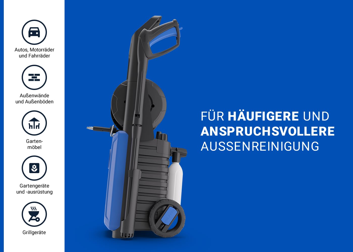 Nilfisk Classic 150 Bar Hochdruckreiniger – leicht zu bedienen für Auto, Terrasse und Außenflächen (2200 W)