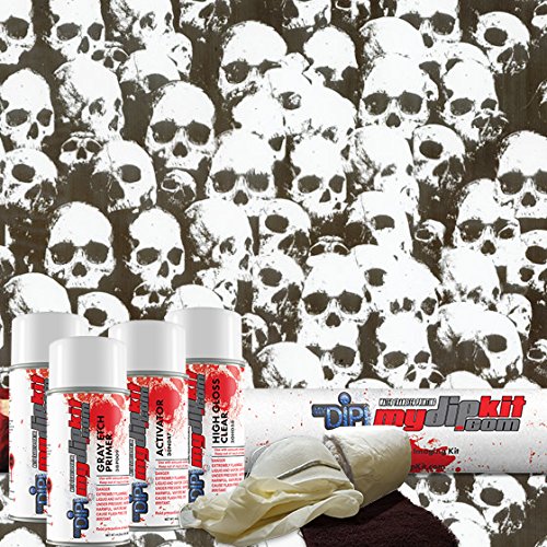 Hydrographics Film Kit - MyDipKit - LL296-1 Shadow Clear Skulls - Water Transfer Printing