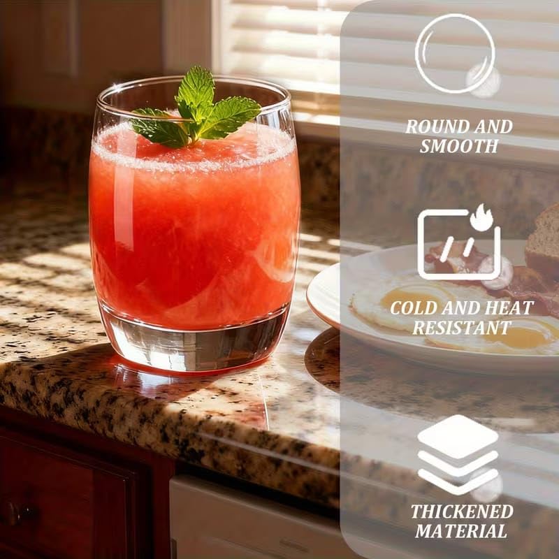 Image of PrimeWorld Juice Glass Set of 6 - 250 ml Premium Clear Drinking Glasses | Water, Juice, Milk, Cocktails, Mocktails Glass Set | Durable, Crystal-Clear, Dishwasher-Safe Daily Use Tumblers