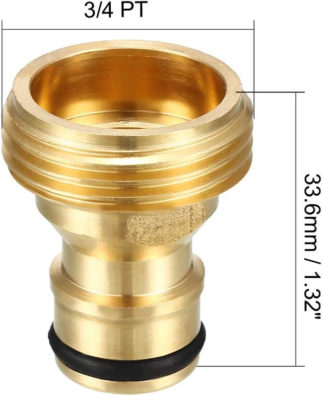 uxcell Brass Garden Hose 3/4 PT Male Threaded Connector, Adapter
