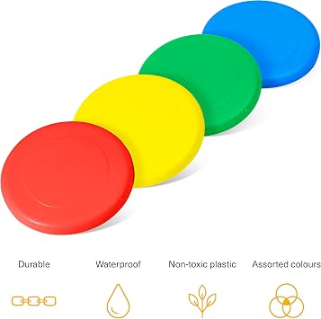 Bramble - Pack 9 Frisbee Flying Disc Saucers for Kids & Adults Outdoor Fun Play Activity - 3 Assorted Colours, 23cm