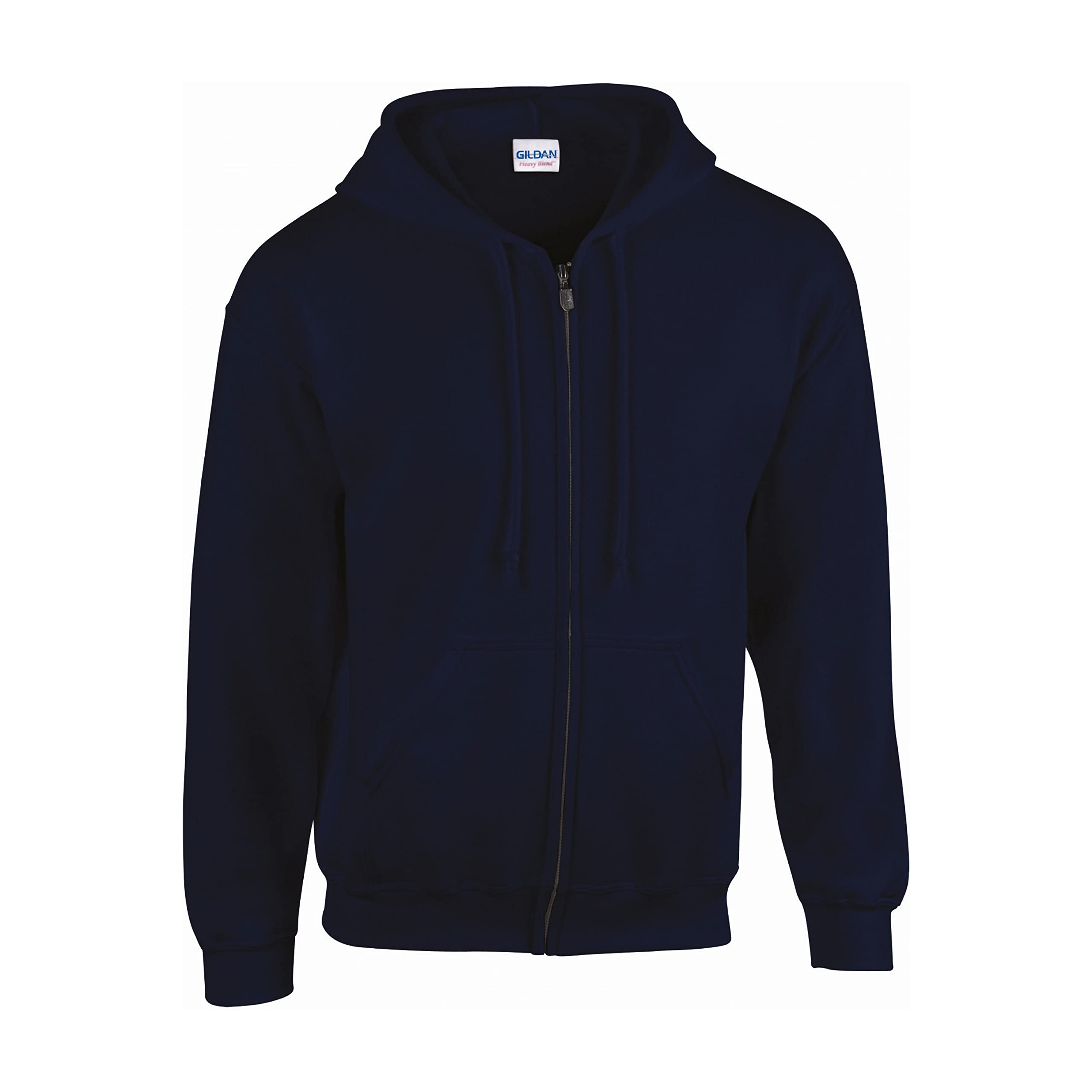 Gildan Heavy Blendâ Full Zip Hooded Sweatshirt Sweatshirt, Navy Blue, 4XL Unisex Adult, Navy blue, 4XL