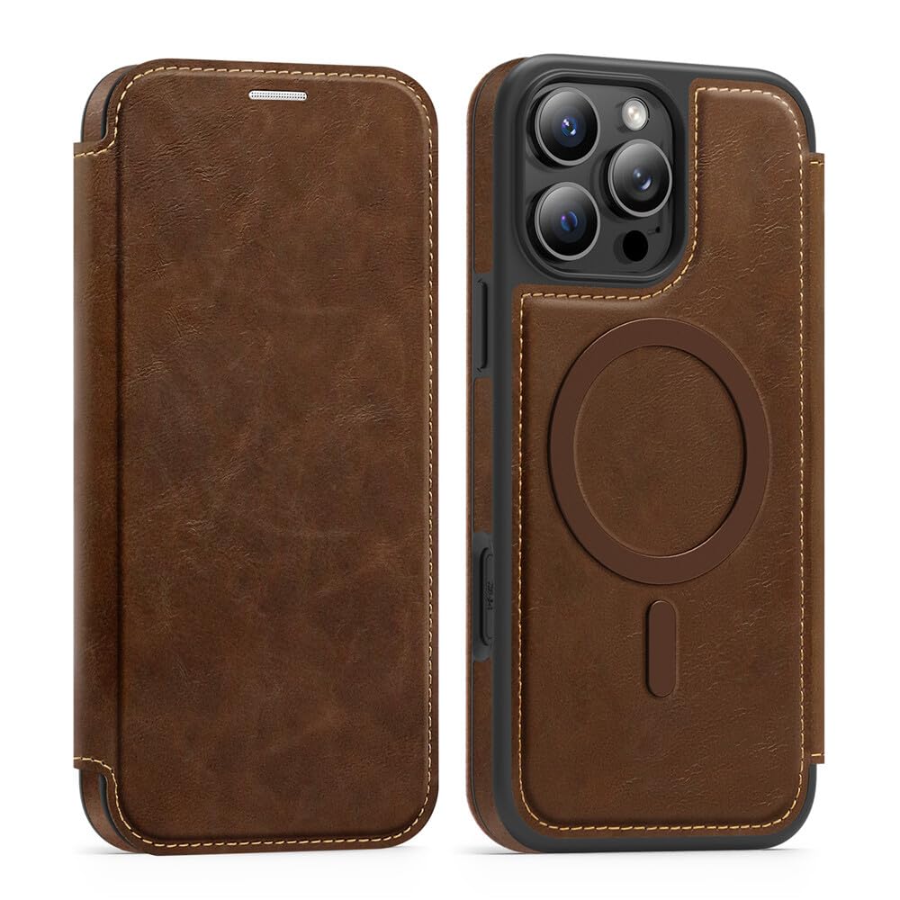 Étui portefeuille iPhone 15 café résolvez le manque de place