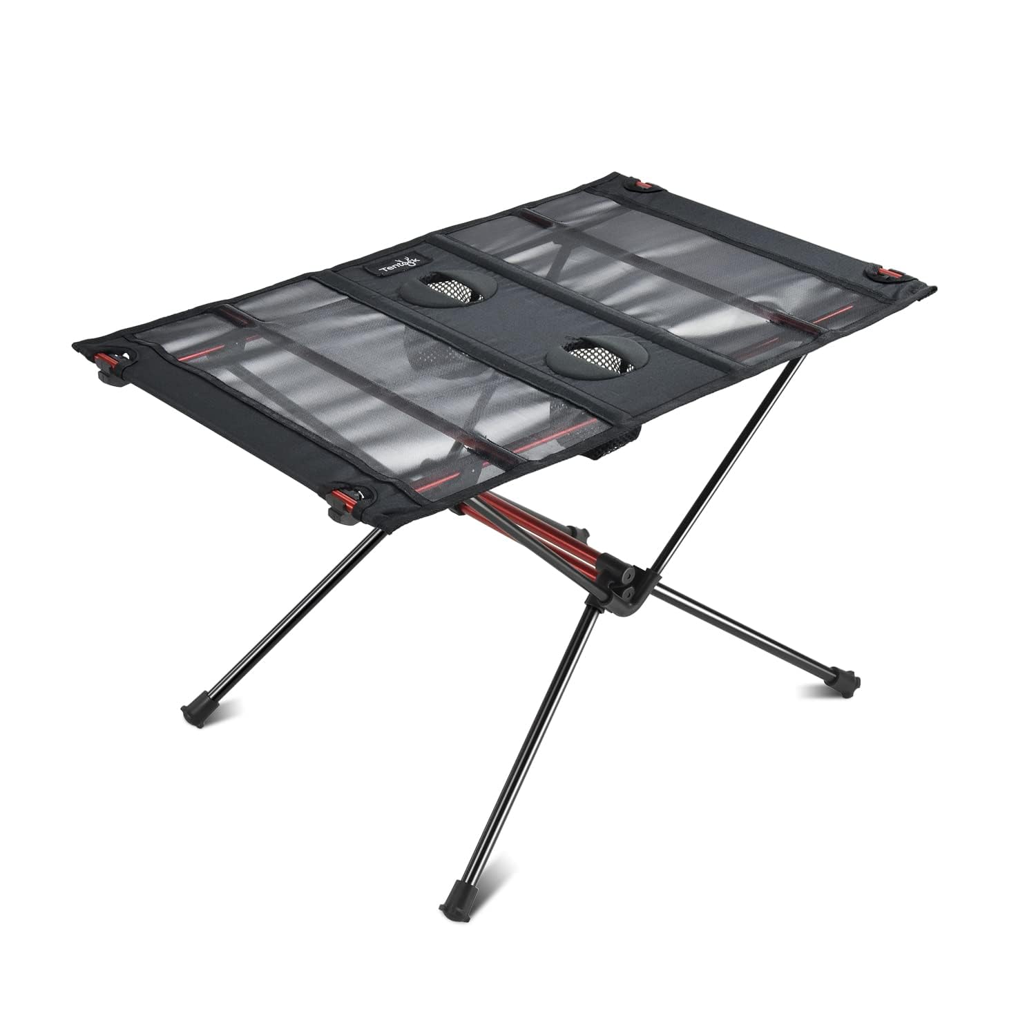 Tentock Mesa de Picnic Al Aire Libre Ultraligera, Mesa Plegable de Aleación de Aluminio con 2 Porta Botellas para Viajar Barbacoa Trekking