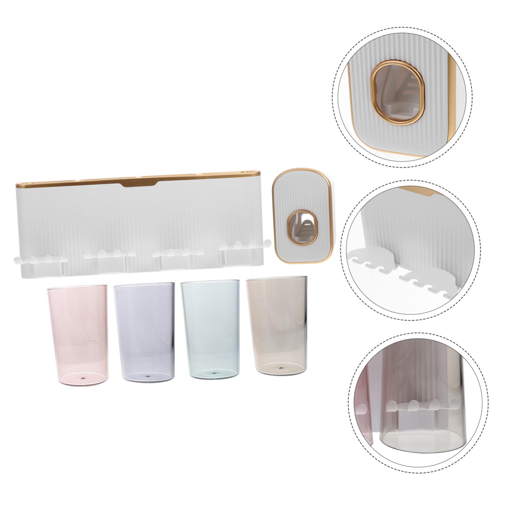 Portacepillos de Dientes Mural sin Taladro Abs Blanco para Baño