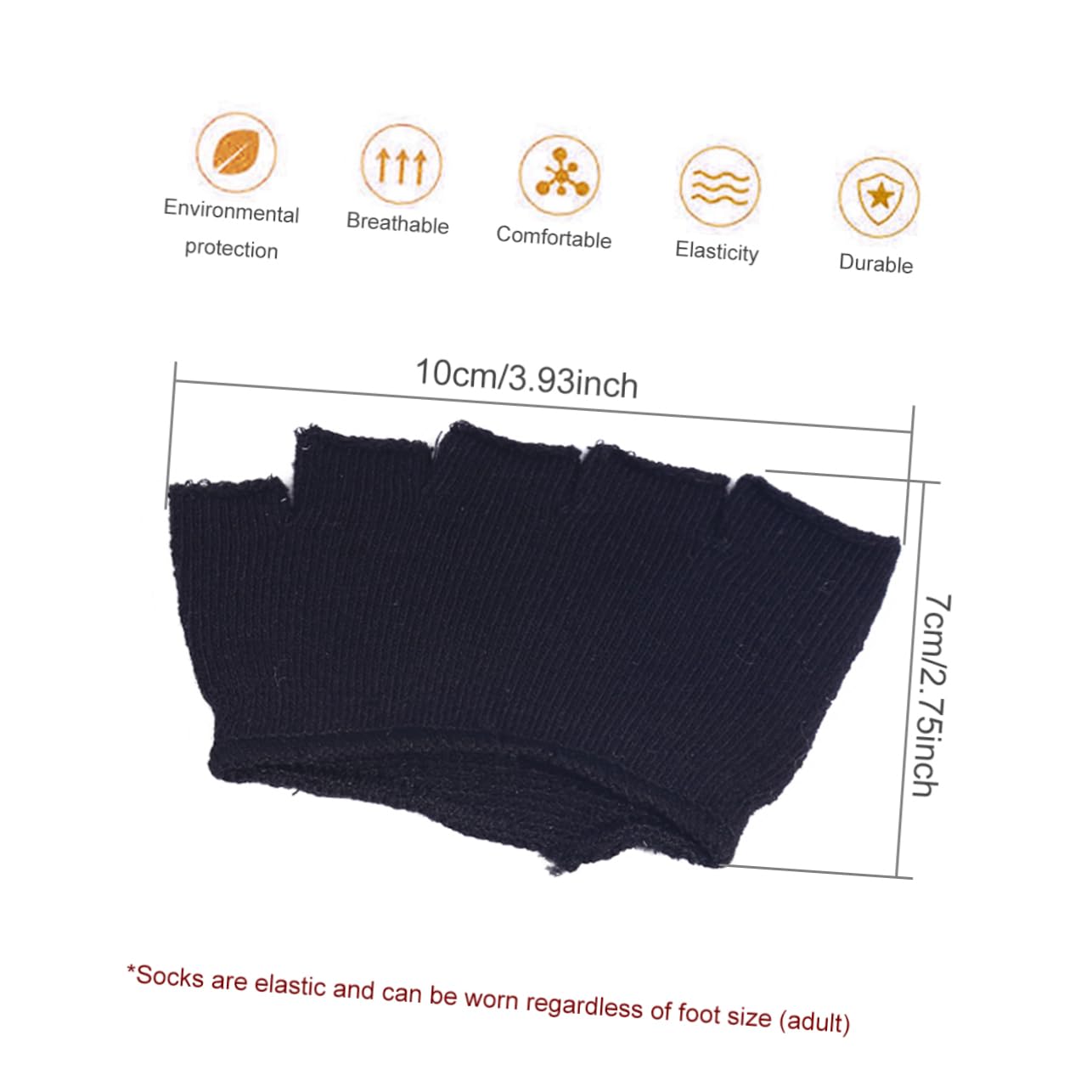 minkissy Women's Ankle Socks 4 Pack Toe Covers Separate Toes Breathable Cotton Peep Socks for Fitness