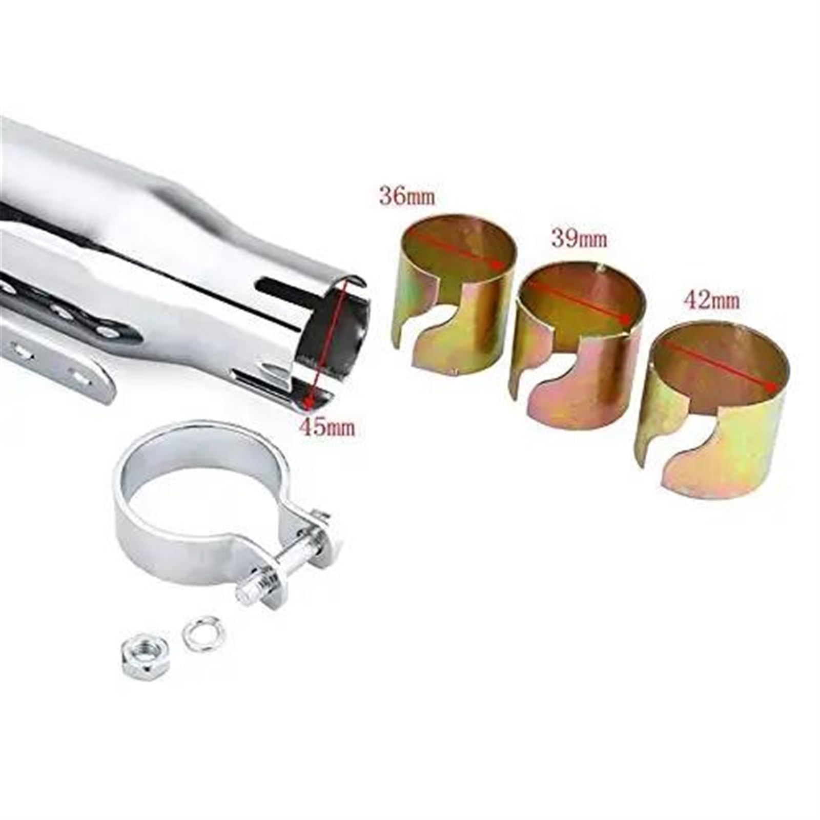 Universale Cromato Per Moto Cafe Racer Tubo Di Scarico Marmitta Coda Silenziatore Per Harley Bobber