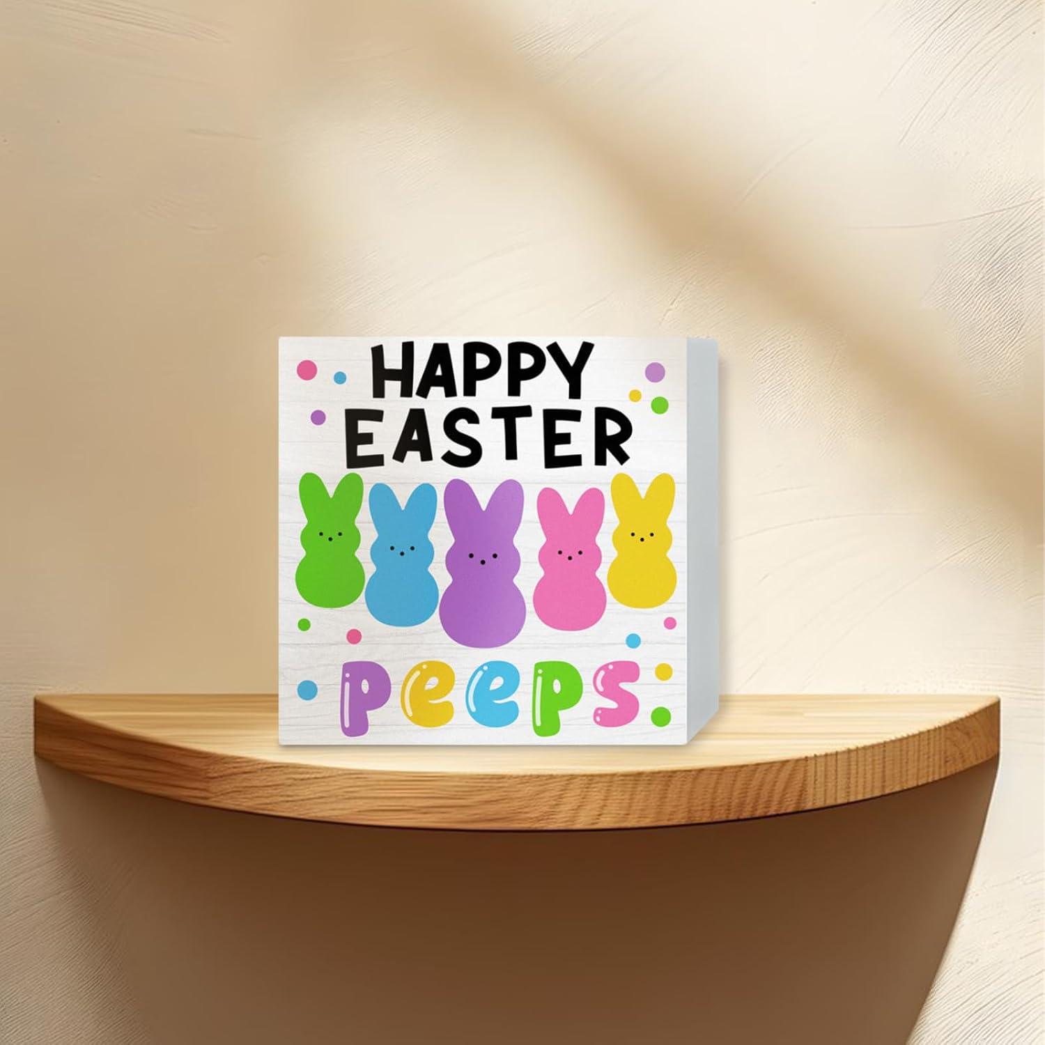 Funny Easter Bunny Desk Decor - Wooden Box Sign for Shelf, Table, Kitchen, Bathroom, and Farmhouse Decorations -Happy Easter Peeps Easter Decorations and Gifts for Family,Friends, Colleagues(Easter) image 4