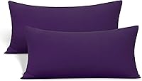 Vista 28 de Paquete de 2 fundas elásticas para almohada - Punto jersey y cierre de sobre, fundas de almohada con mezcla de poliéster ultra suave tipo camiseta