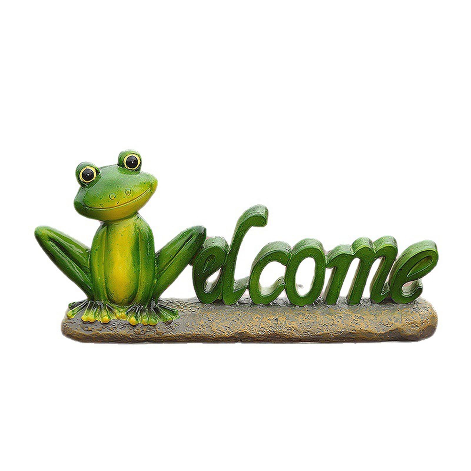 Statue de bienvenue grenouille en résine imperméable haute résistance