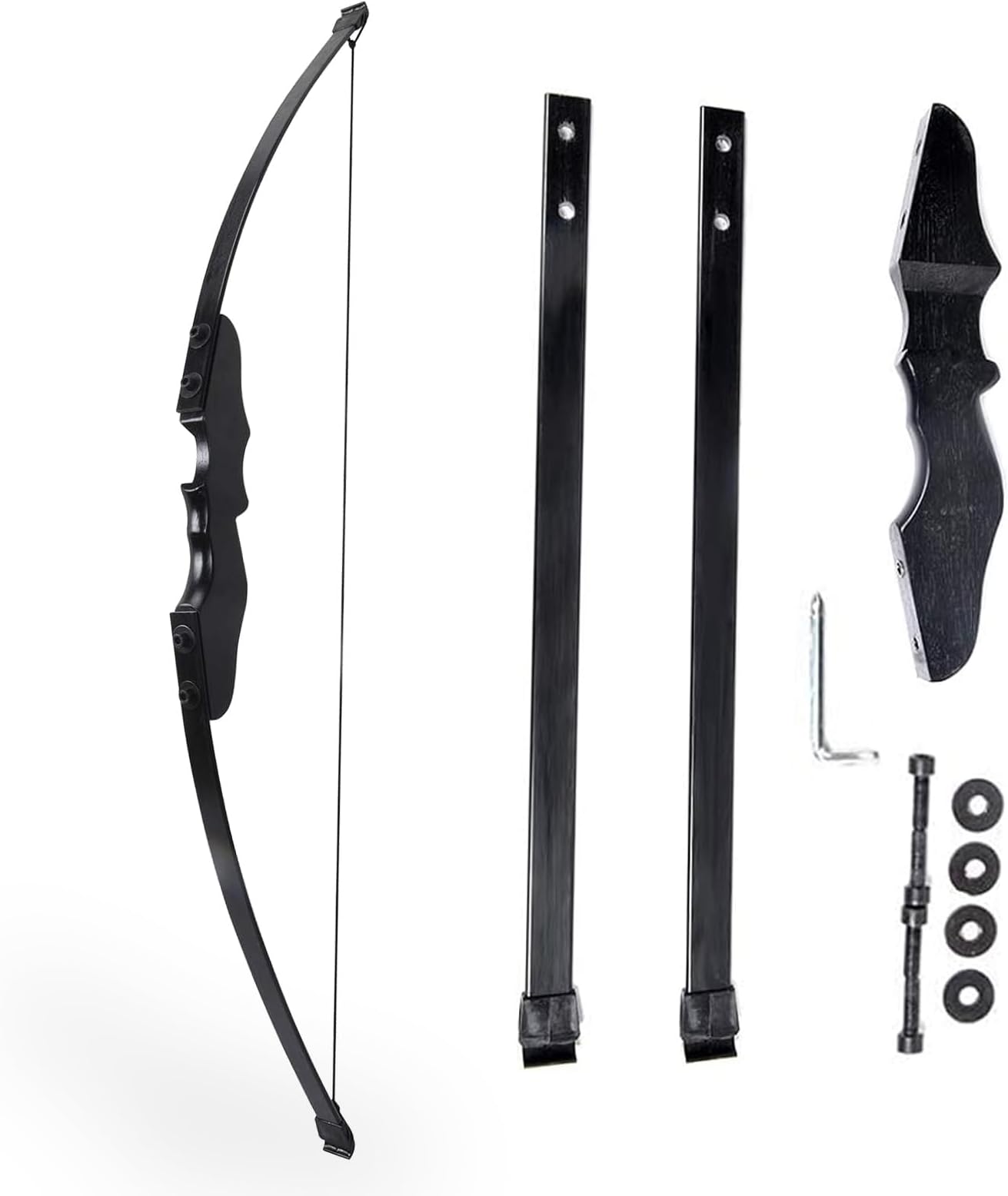 54'' 40 lbs Archery Bow, Straight Draw, Black, Right Hand