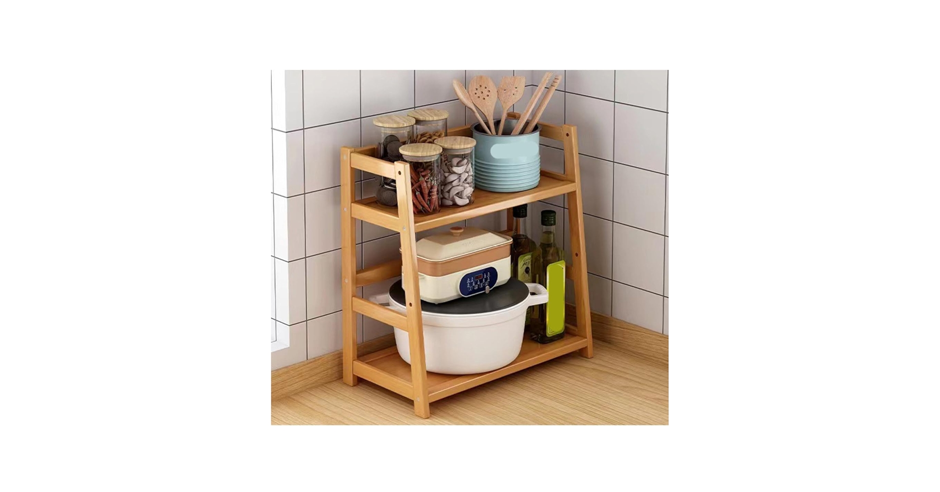 Amazon.co.jp: [GZGZ] スパイスラック 木製 おしゃれ 30cm 調味