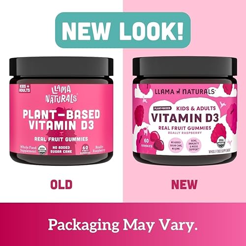 Miniatura 4 de Llama Naturals Adultos y niños Vitamina D3 Frambuesa, 60 Ct y Multivitamínico Gummies Fresa, 90 Ct
