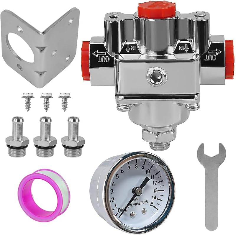 Regulador de pressão de combustível ajustável CNPAPC 12-804 com manômetro – Kit