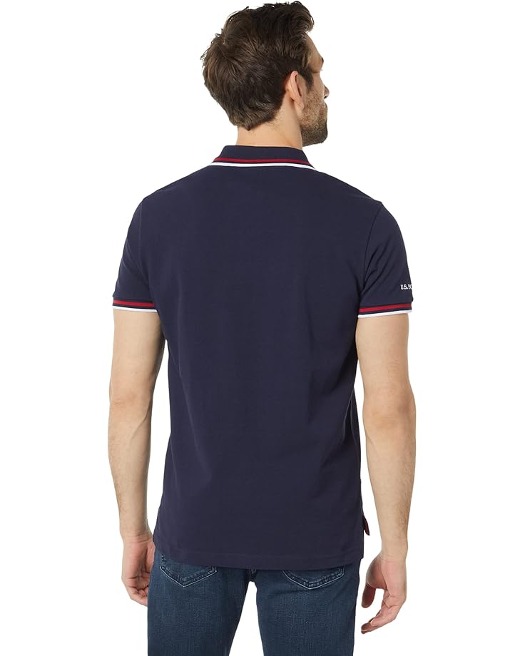 U.S. POLO ASSN. Slim Fit USA Applique Flag Print Knit Polo Shirt - #2 of 4