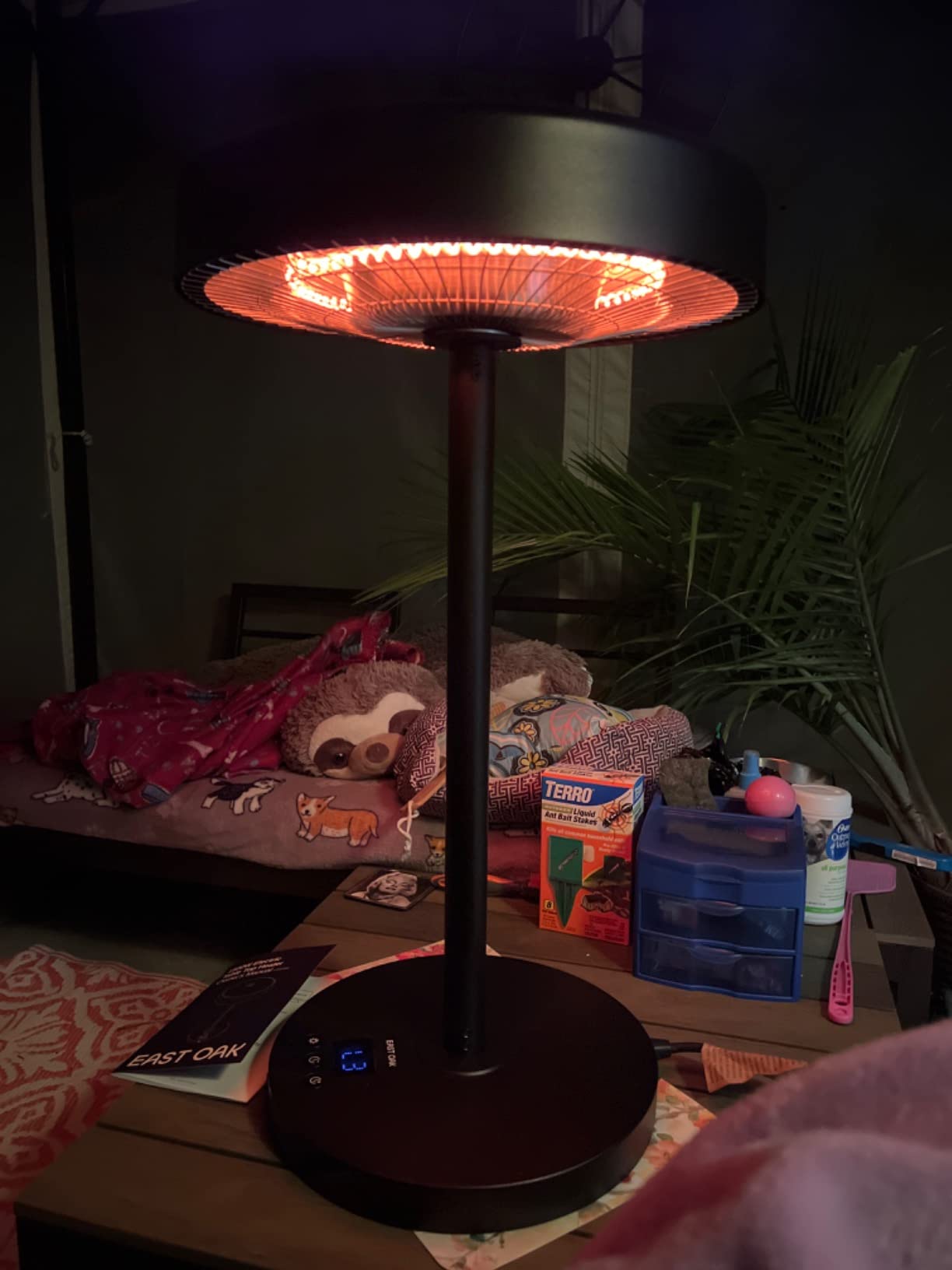 45/mo Finance EAST OAK Patio Heater, 1500W Table Top Electric Heater