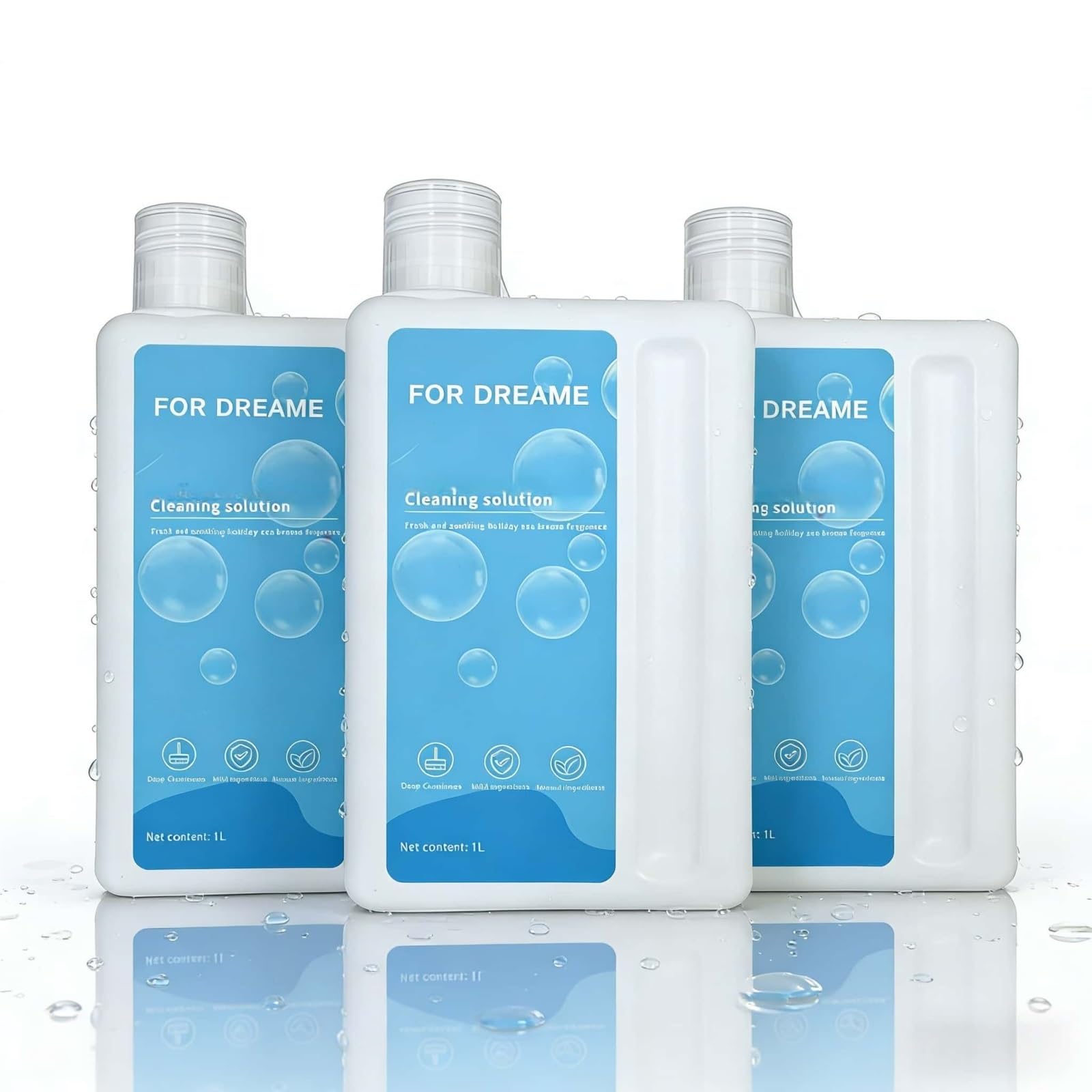 Limpiador for Pisos de Madera Dura, 3 Botella, 1L Cuidado for Mascotas, Fórmula Multisuperficie de Baja Espuma, Compatible con MOVA P10 / P50 Pro Ultra / S10 Plus Robot Aspiradora