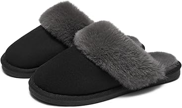 Misolin Women's and Men's Slippers Winter Warm Faux Fur Slippers Soft Flat Plush Slippers Non-Slip Outdoor/Indoor - with Super Quality