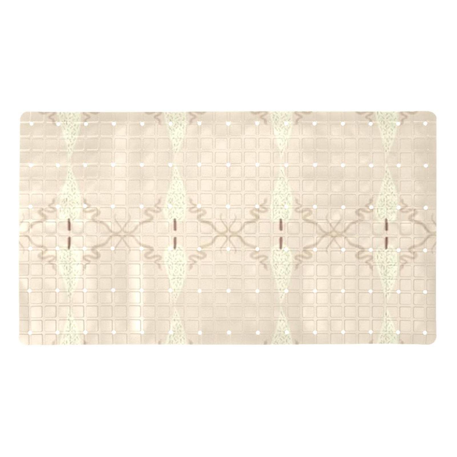 Tapis de bain antidérapant en PVC 40x70 cm avec ventouses et trous de drainage pour douche