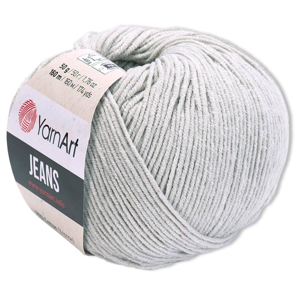 Frida's Wollhaus YarnArt 50g Jeans Knitting Crochet Amigurumi Baby Wool Pastel Colours 63 Colours (49 | Silver Grey) โ image 1