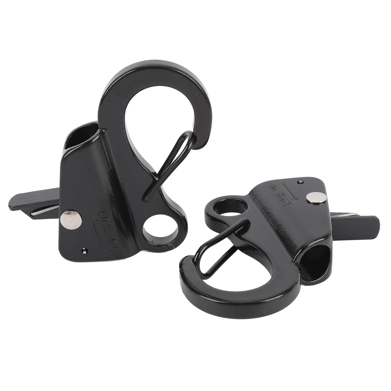 2PCS Boat Mudguard Clip Quick Release Stainless Steel Boat Bumper Hangers for 3/8in to 5/8in Rope Black