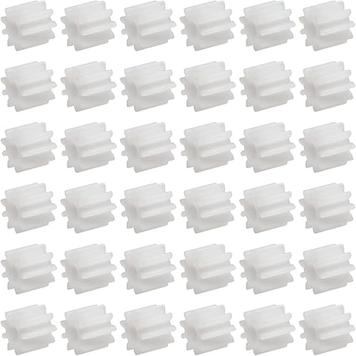 Bettomshin 50 Uds 0.5 módulo de engranaje de plástico 092A polea eje de correa robot motor RC mano DIY piezas mecánicas kit blanco