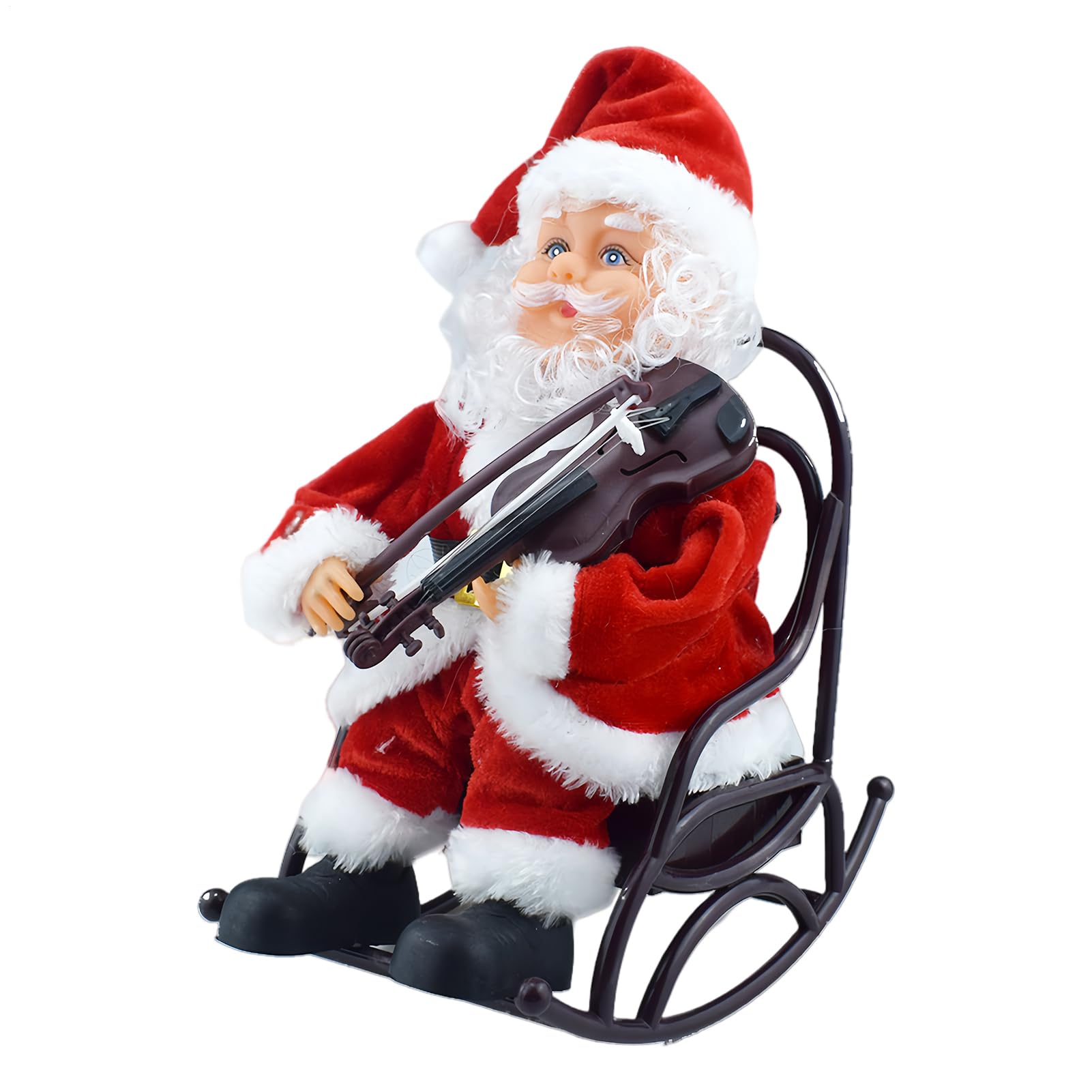 Décorations de Noël pour la maison avec Père Noël animé assis au violon