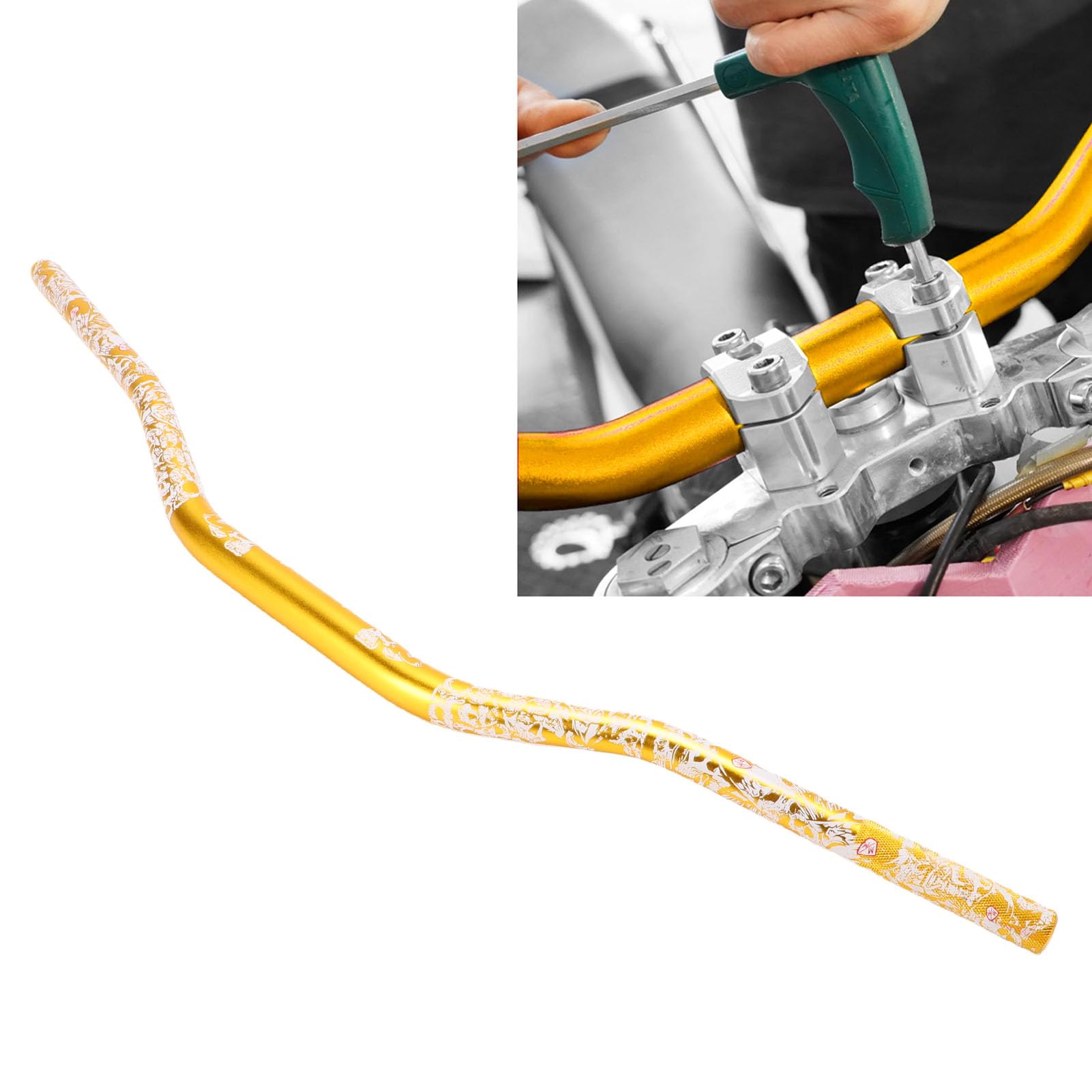 Asixxsix Manubrio universale da 28 mm (1-1/8 pollici) per moto, in lega di alluminio, modello Fat Bar, per fuoristrada, dirt, pit bike, ricambio per CRF, YZ, KX, KLX, RM, DRZ.