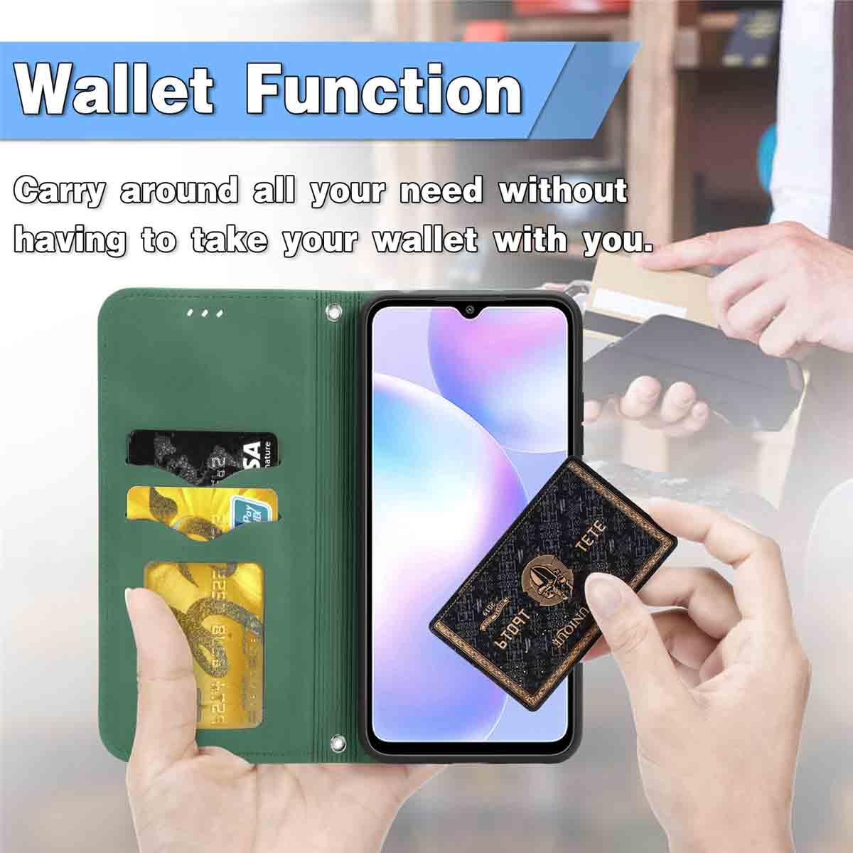 WBWONE Cover a Libro per OPPO Reno 12F 5G / OPPO Reno 12FS 5G, Antiurto Custodia a Portafoglio in Pelle Premium con Funzione di Supporto e Slot per Carte - Nero
