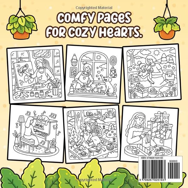 Cozy Girl Diaries Coloring Book for Adults & Teens: Cute and Simple Hygge-Inspired Designs for Women Featuring Peaceful Home and Outdoor Scenes - Image 2