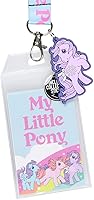 Vista 2 de Bioworld My Little Pony - Soporte para credencial de identificación reversible retro con dije de goma para poni y calcomanía coleccionable