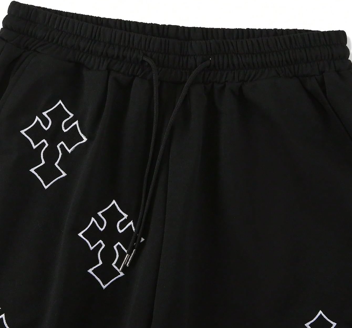 Men's Cross Graphic Workout Running Shorts Goth Drawstring Waist Cool Track Shorts - Image 3
