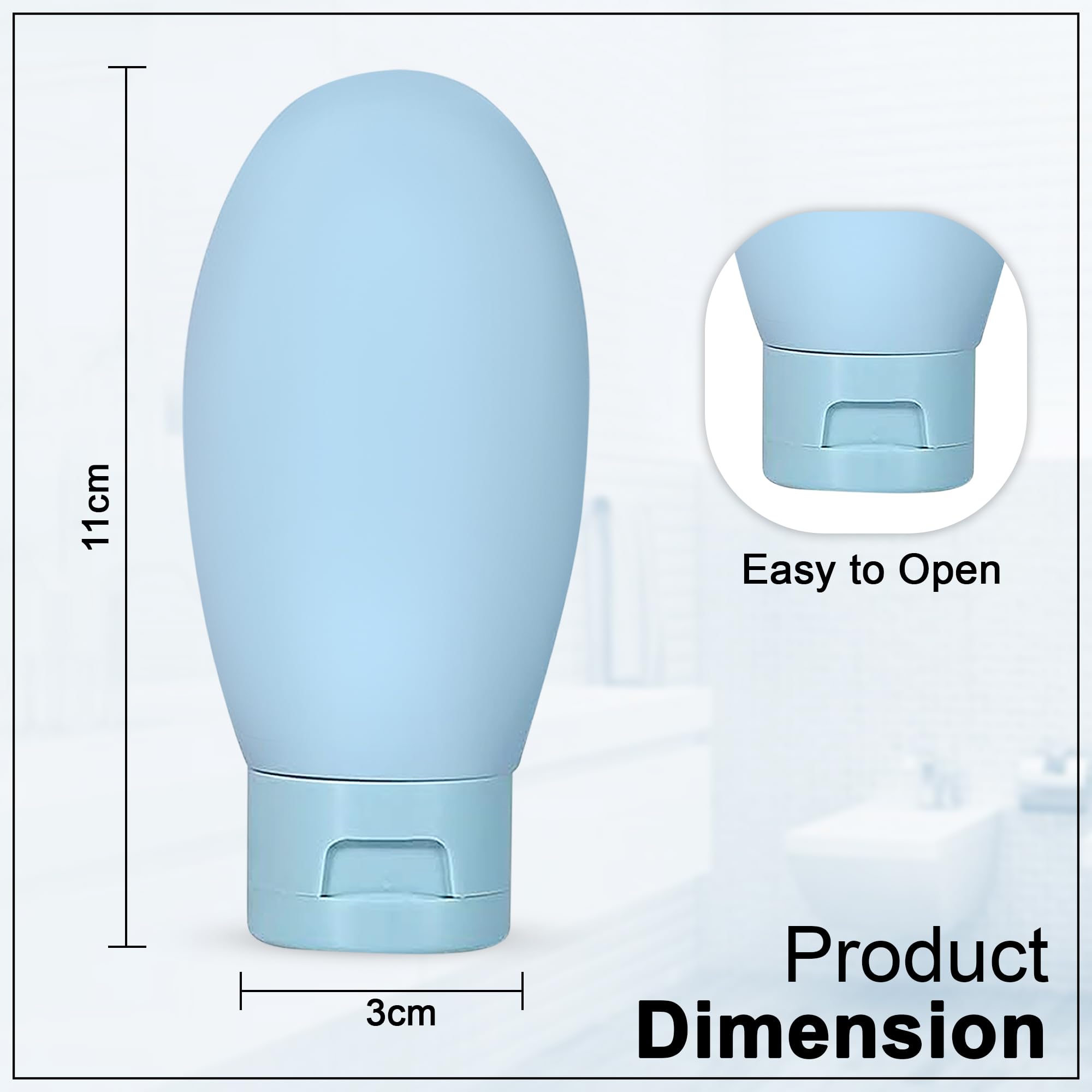 GLUN® Travel Bottles Squeezer Set, Handwash, Face Lotion, Leakproof Squeezable Refillable Travel Bottles, Pack of 3 Travel Accessories for Shampoo, Lotion, Beauty Creams
