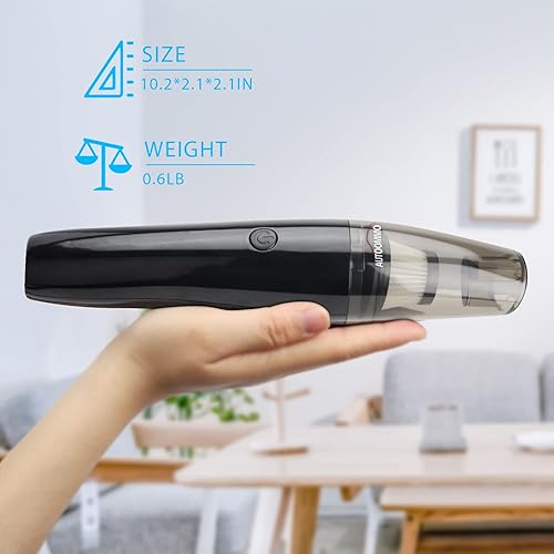 Miniatura 7 de AUTOOMMO Aspiradora de coche de 5000 PA aspiradora de mano inalámbrica de 70 W mini aspiradora portátil de coche con baterías recargables de 2 x