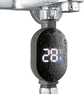 Shower Thermometer - Led Digital Display Instant-Read Baby Bath Water Power Thermometer Support Fahrenheitt Celsius | Waterproof Bath Thermostat for Home Bathroom Kitchen