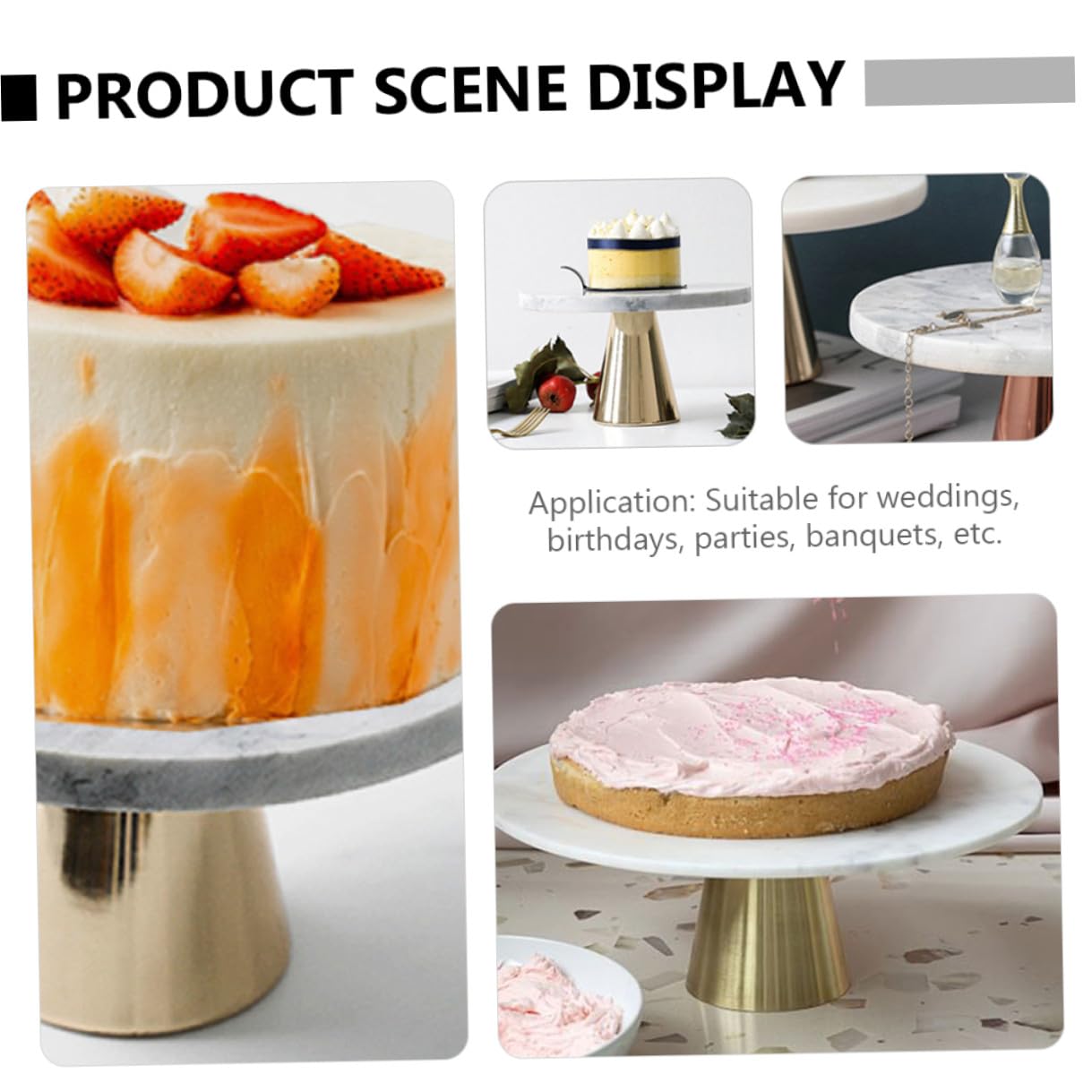 Healifty Marmor Kuchenständer 20cm Kompakter Dessert und Cupcake Präsentationsständer für Party und Geburtstag Langlebiges Servierregal für Kuchen und Muffins